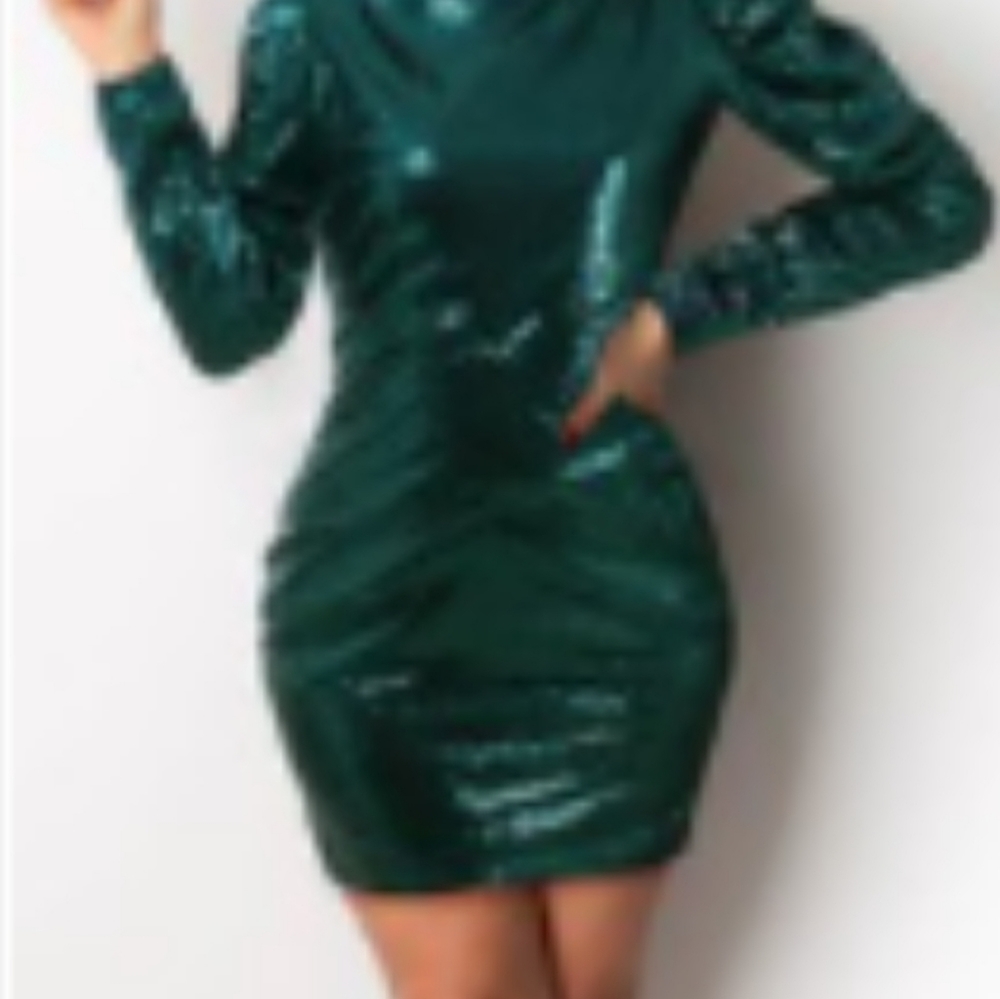 Long Sleeve Sequin Mini Dress